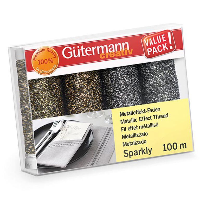 Kit de linhas de coser Sparkly [4 carrinhos de 100 m cada] | Guterman,  image number 1