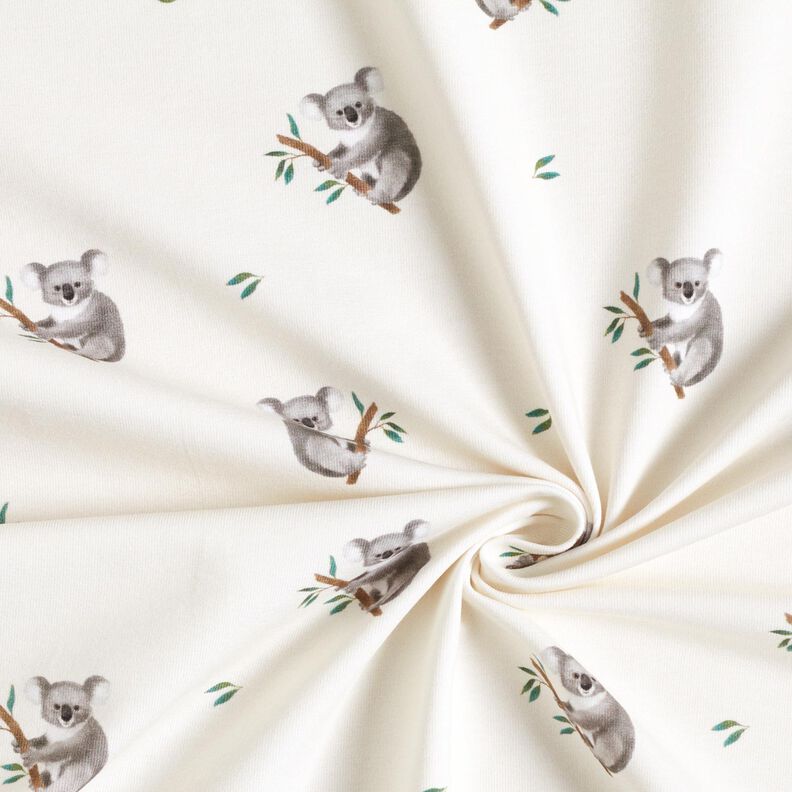 GOTS Jersey de algodão Coala Impressão Digital – marfim,  image number 3