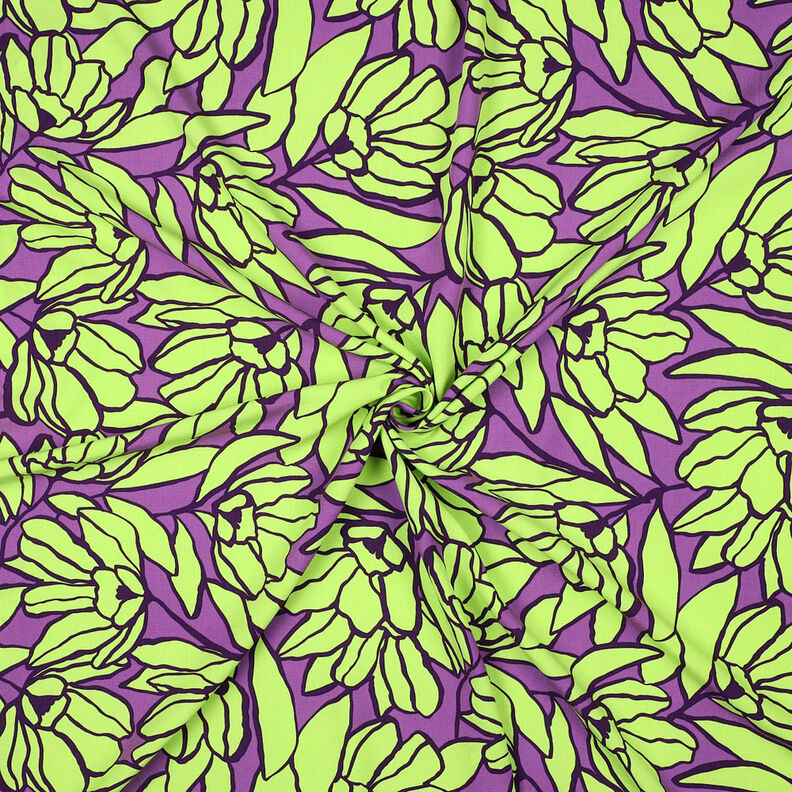 Lenzing Ecovero Inked Bouquet | Nerida Hansen – vermelho violeta médio/verde lima,  image number 3