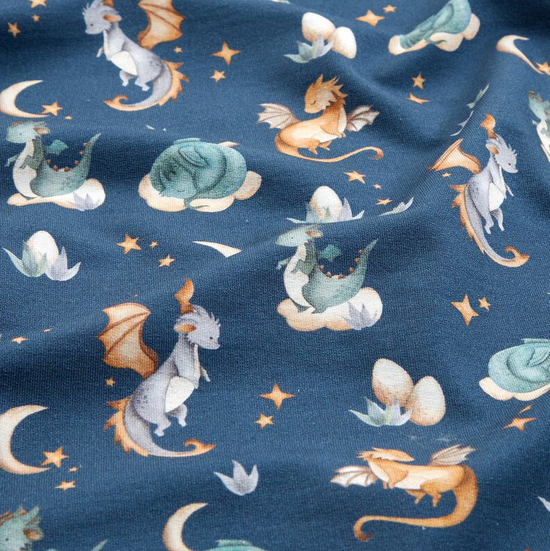 French Terry Sweat de verão Dragões fofos Impressão Digital – cinza claro,  image number 2