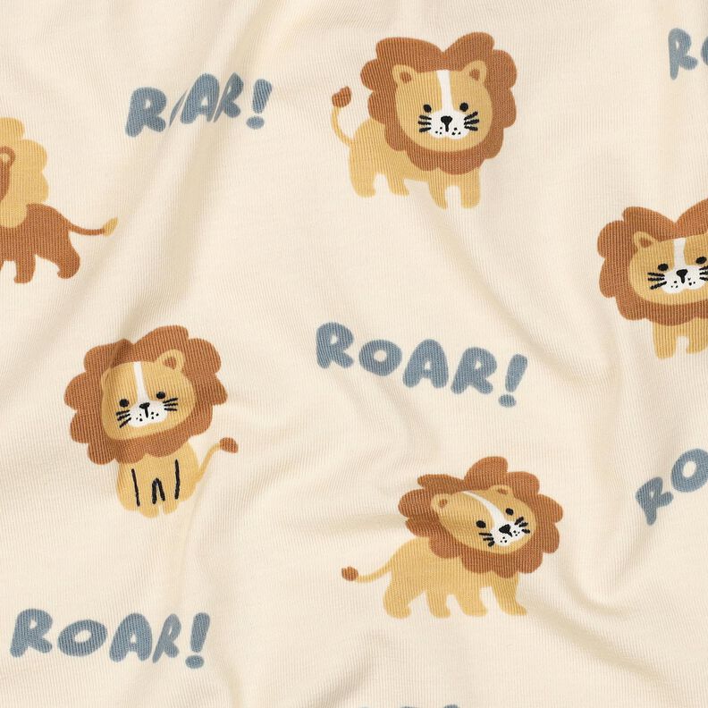 Jersey de algodão Leão | Poppy Fabrics – bege claro/castanho-avermelhado,  image number 2