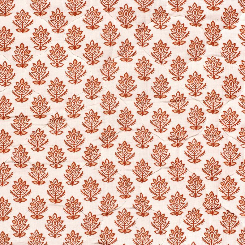 Tecido acolchoado Musselina Trepadeiras e flores – castanho/azul-noite,  image number 3