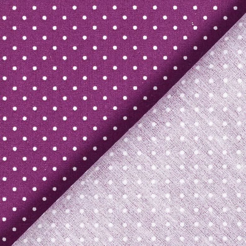 Popelina de algodão pintas pequenas – vermelho violeta médio/branco,  image number 6