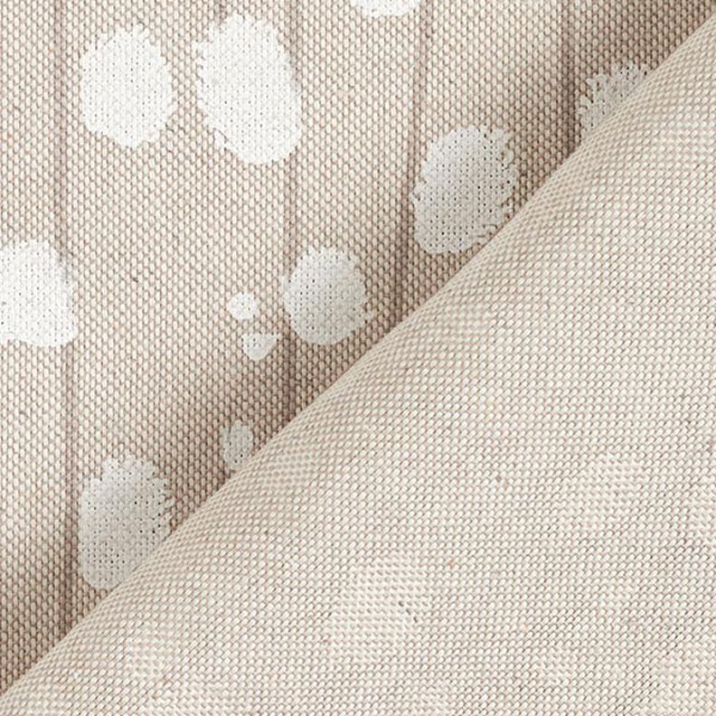 Tecido para decoração Meio linho Panamá Ramos com rebentos – branco/bege,  image number 4