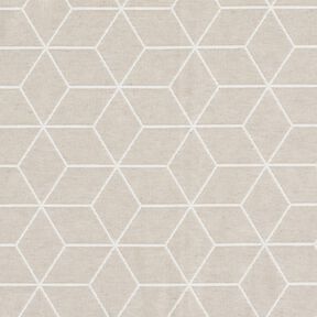 Tecido para decoração Jacquard Cubos modernos – caju/marfim, 
