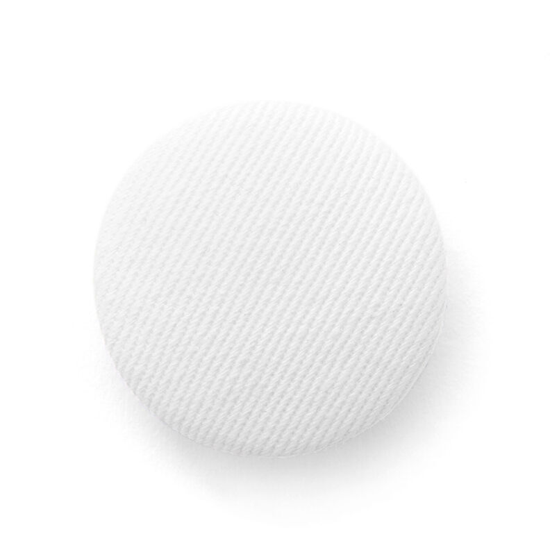Botão forrado, Sarja de algodão – branco,  image number 1