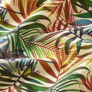 Tecido para decoração Meio linho Panamá Ramo de palmeira colorido – natural, 