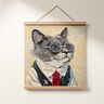 Painel decorativo Gobelina Gato elegante &ndash; natural/cinzento,  thumbnail number 5