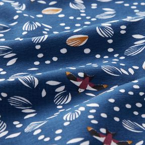 Jersey de algodão Andorinhas a voar sobre o prado – índigo, 