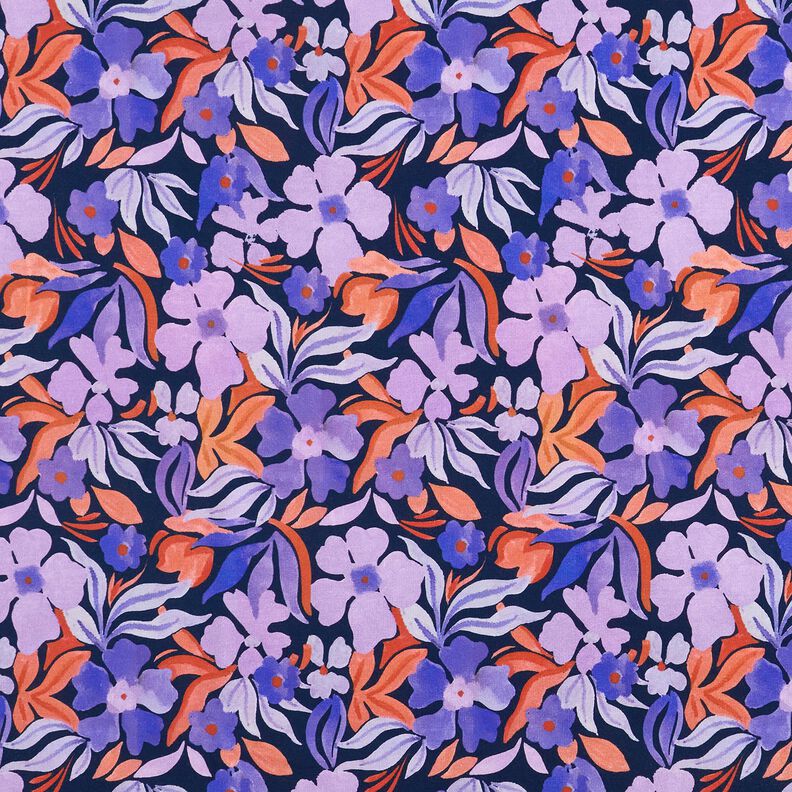 Softsweat Flores Impressão digital – azul-noite/roxo,  image number 1
