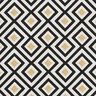 Tecido para decoração Jacquard Losangos Art Déco – branco sujo/dourado,  thumbnail number 1