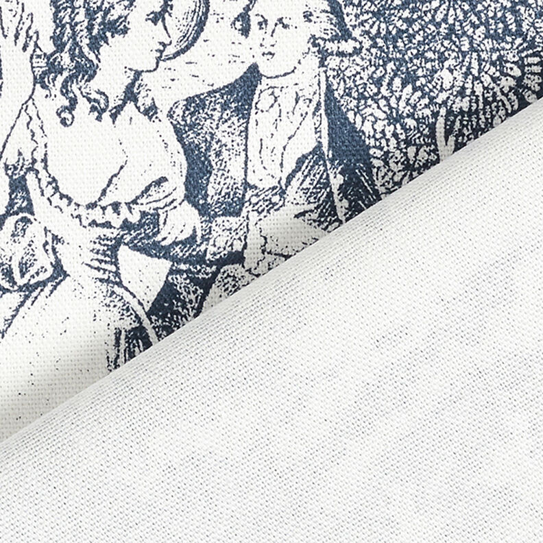 Tecido para decoração Meio linho Panamá Toile de Jour – azul-marinho/branco sujo,  image number 5