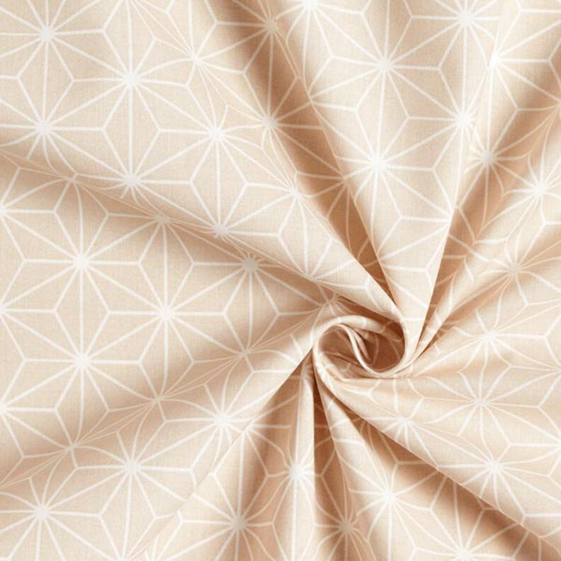 Tecido de algodão Cretone Estrelas japonesas Asanoha – cor de areia,  image number 4