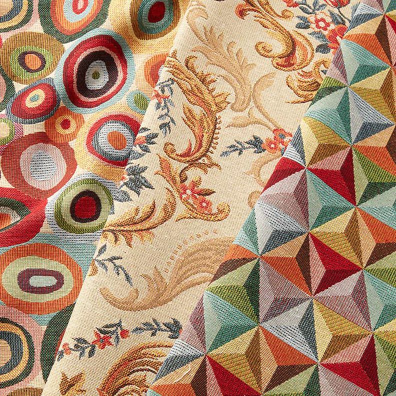 Tecido para decoração Gobelina Círculos coloridos – bege claro/carmin,  image number 5