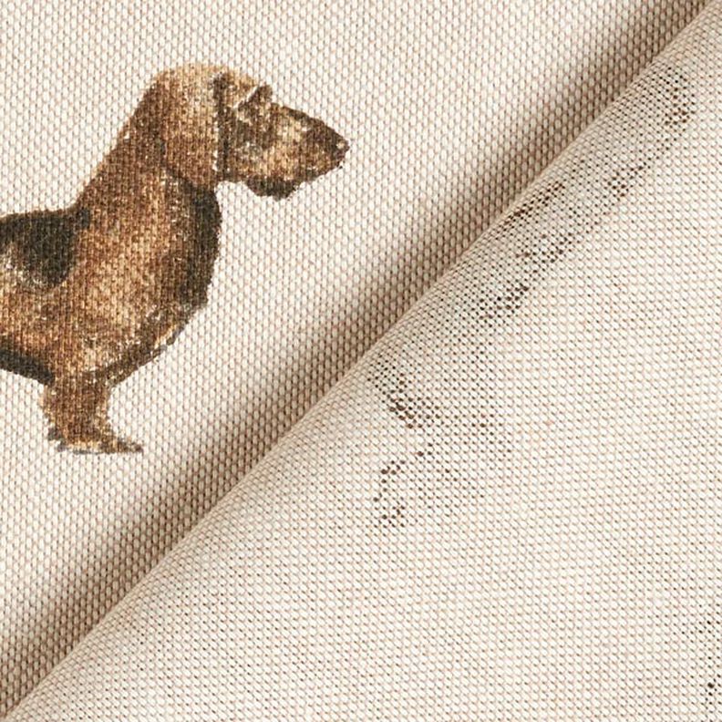 Tecido para decoração Meio linho Panamá Cão salsicha – natural,  image number 4