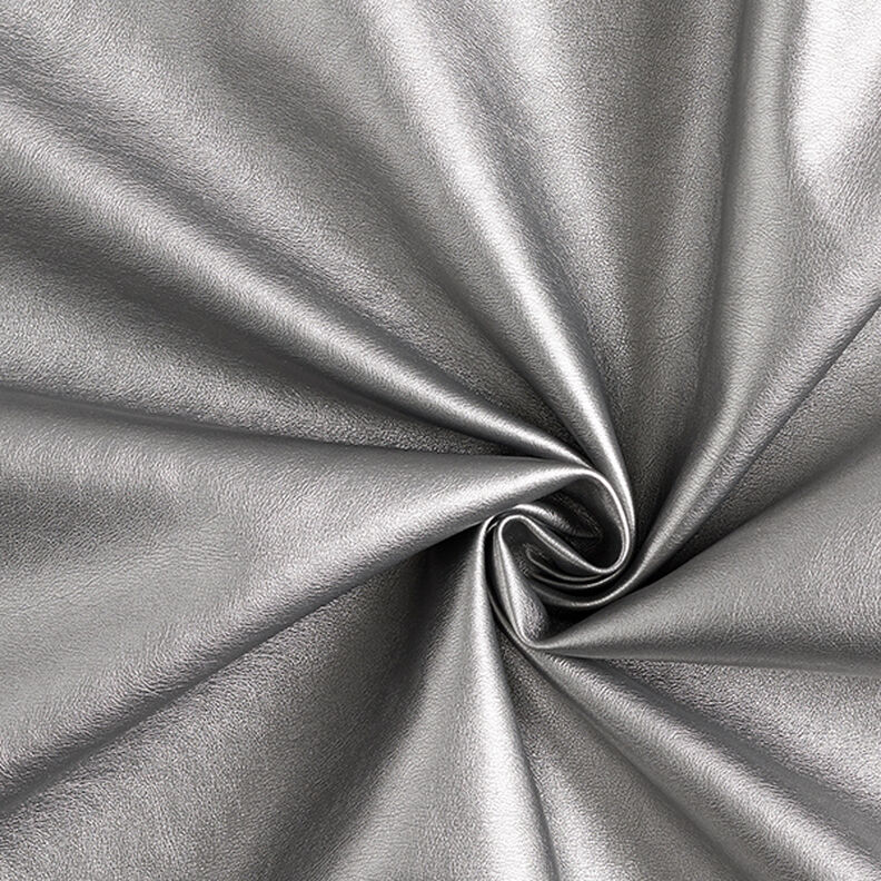 Pele sintética Brilho metálico – prata antiga metálica,  image number 1