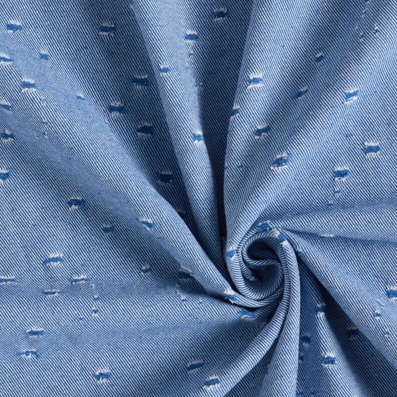 Denim Mistura de algodão Destroyed Look – azul real,  image number 1
