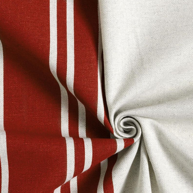 Tecido para decoração Panamá Riscas grossas – carmin/cinzento-névoa,  image number 3