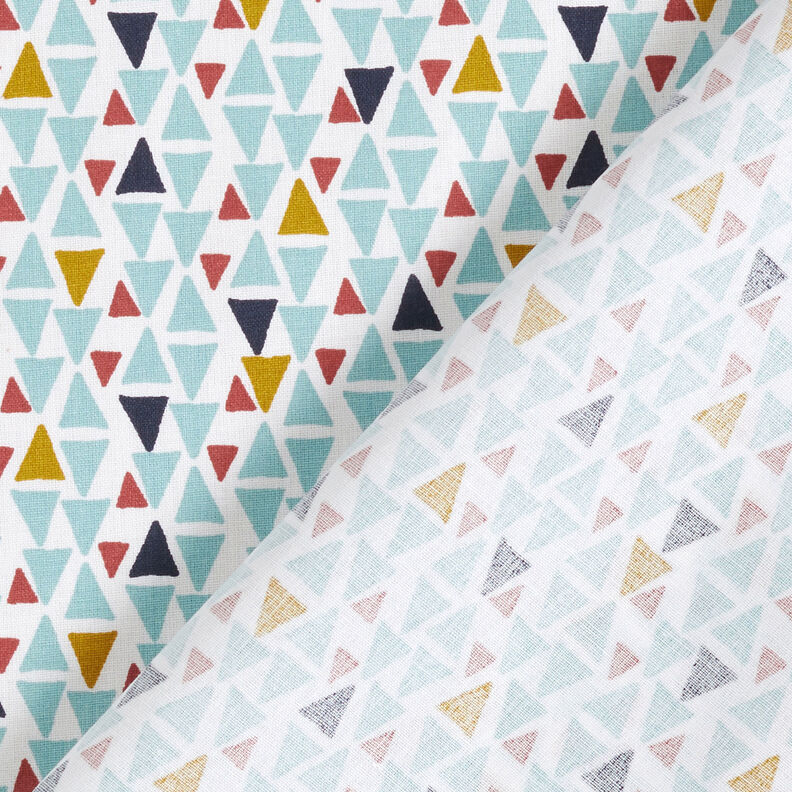 Tecido de algodão Cretone Mini triângulos – azul marinho/branco,  image number 4