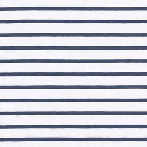 Jersey de algodão Riscas estreitas e largas – branco/azul-marinho, 