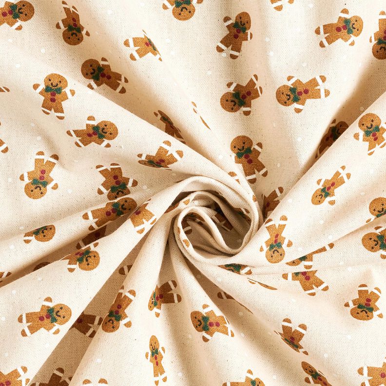 Tecido para decoração Lona Bonecos de gengibre – natural/cor de caramelo,  image number 3