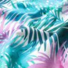 Jersey de algodão Folhas de palmeira coloridas | Glitzerpüppi – branco,  thumbnail number 1