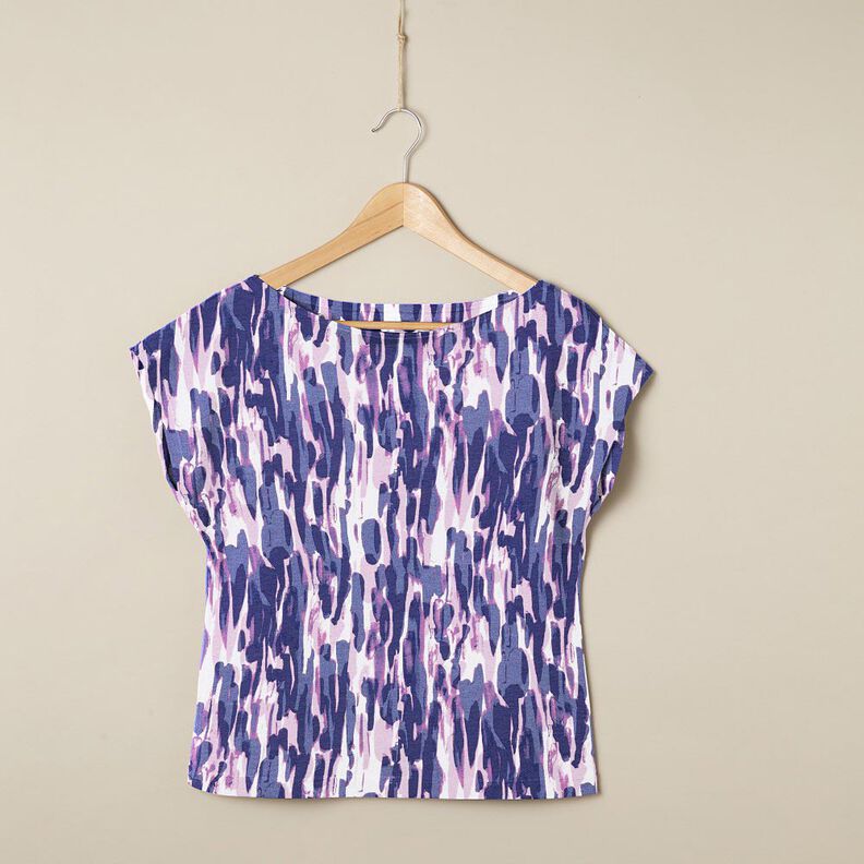 Jersey de viscose Pinceladas – branco/azul violeta,  image number 5