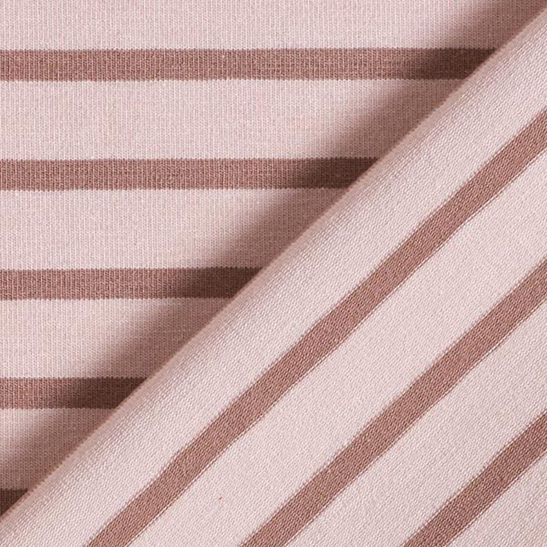 Jersey de algodão Riscas estreitas e largas – rosa-velho claro/rosa-velho escuro,  image number 4
