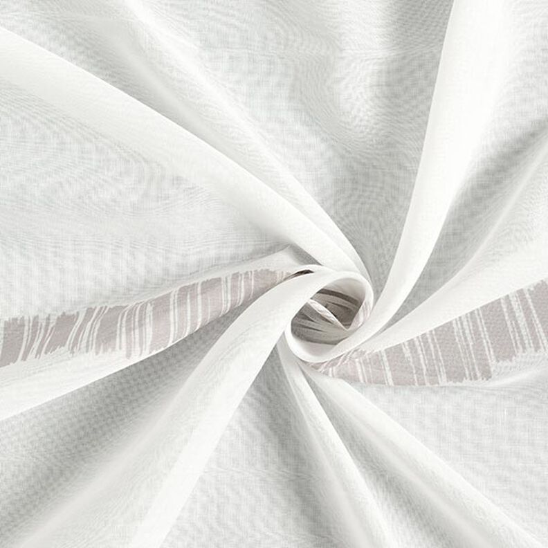 Tecido para cortinados Voile Riscas suaves 295 cm – cinzento-seda/marfim,  image number 3