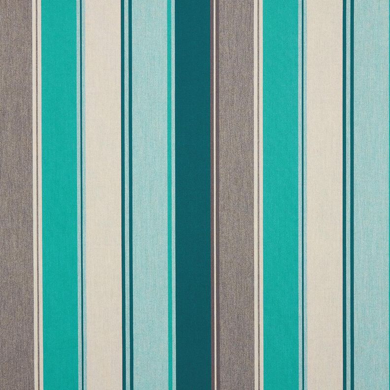 Tecido para exteriores Lona Riscas mistas – pinheiro azul/greige,  image number 1