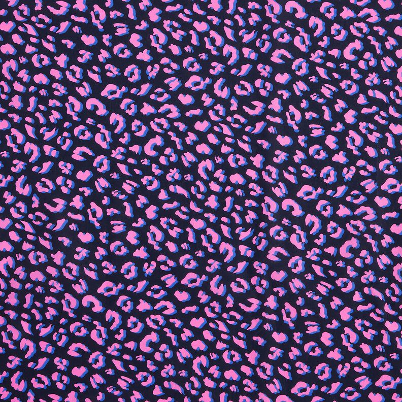 Algodão revestido Leo abstrato | Poppy Fabrics – azul-noite/pink,  image number 1