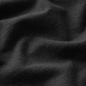 Jersey em mistura algodão e linho liso – preto, 