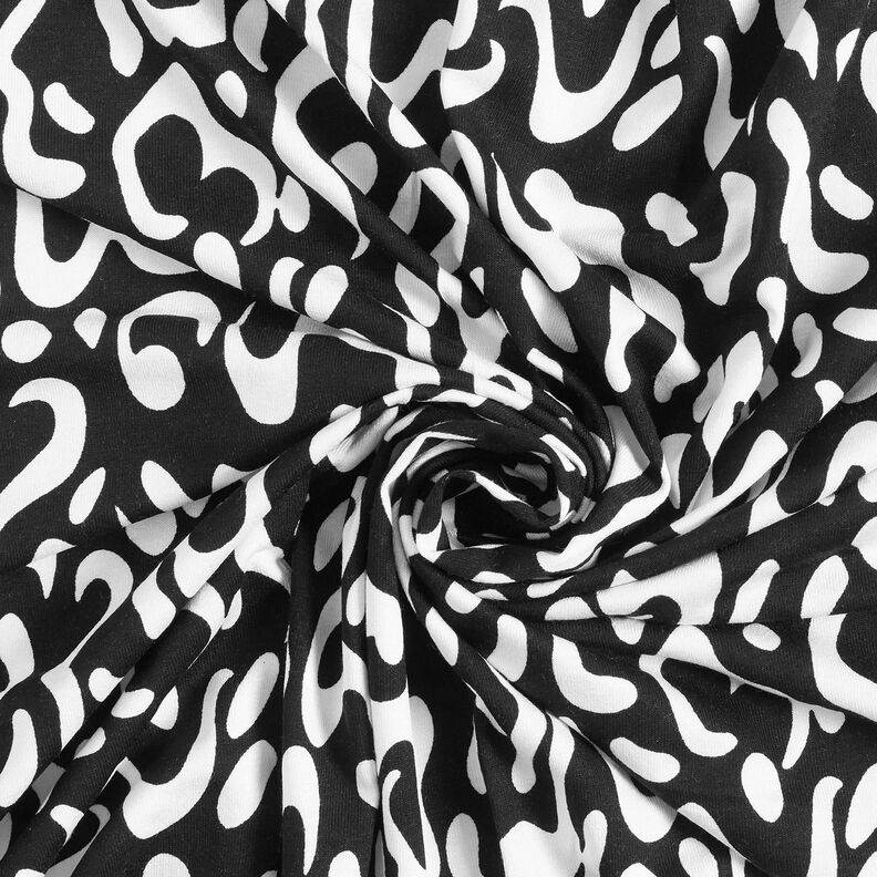 Jersey de viscose Padrão Leo abstrato – preto/branco,  image number 4