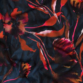 Jersey de algod&atilde;o Flores expressivas Impress&atilde;o Digital &ndash; azul-noite/uva, 