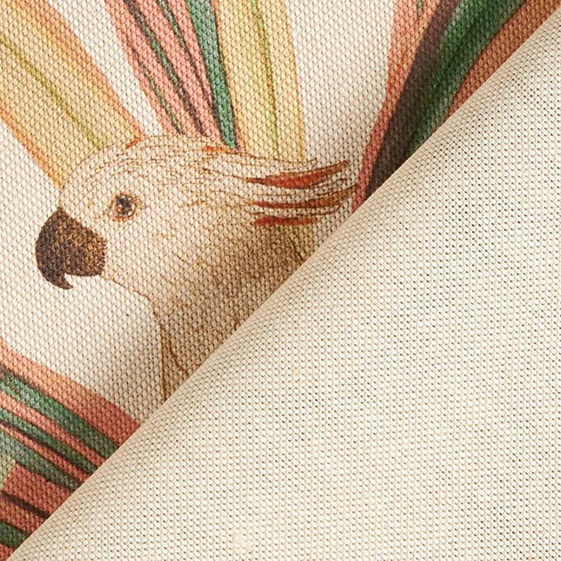 Tecido para decoração Meio linho Panamá Papagaio da selva – natural/verde,  image number 4