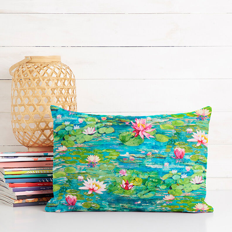 Tecido para decoração impressão digital Monet – turquesa,  image number 9