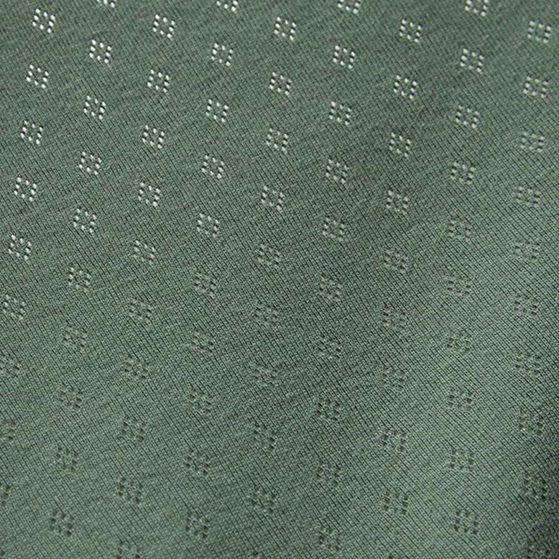 Jersey malha fina com padrão perfurado – verde escuro,  image number 3