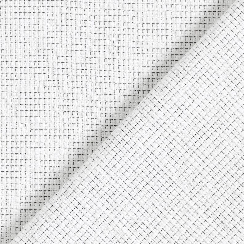 Tecido de algodão Bouclé Quadrados – branco,  image number 3