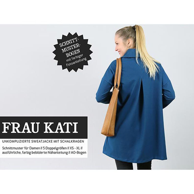 FRAU KATI Casaco suéter com gola de rebuço e prega invertida | Studio Schnittreif | XS-XXL,  image number 1