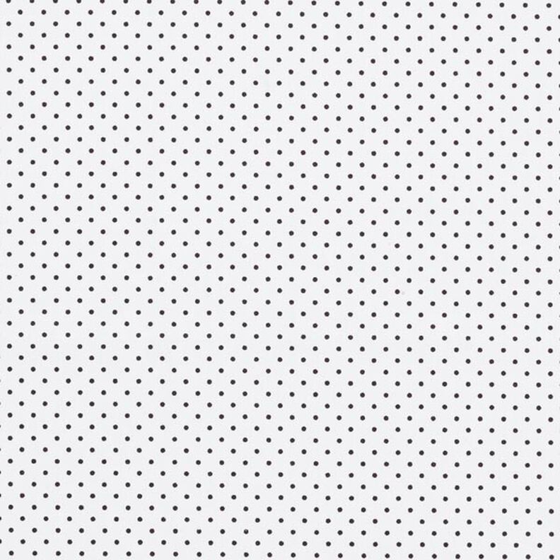 Popelina de algodão pintas pequenas – branco/preto,  image number 1