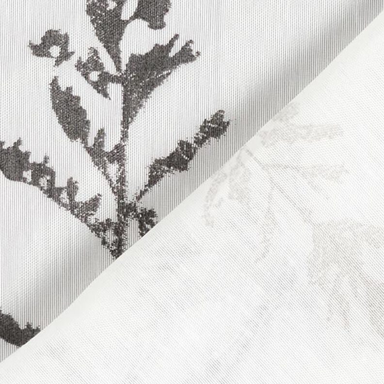 Tecido para cortinados Voile Gramíneas finas 295 cm – branco/preto,  image number 4