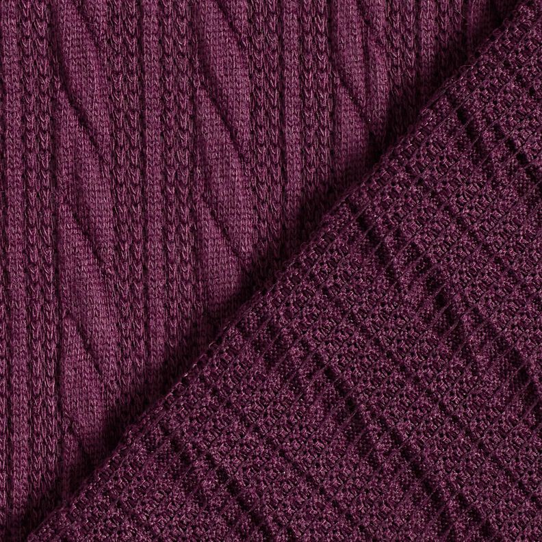 Malha Cloqué Padrão entrançado – merlot,  image number 4