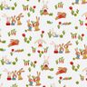 Popelina de algodão Coelhinhos no jardim – branco,  thumbnail number 1