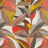 Tecido para decoração Meio linho Panamá Folhas tropicais – mostarda/terracota,  thumbnail number 1
