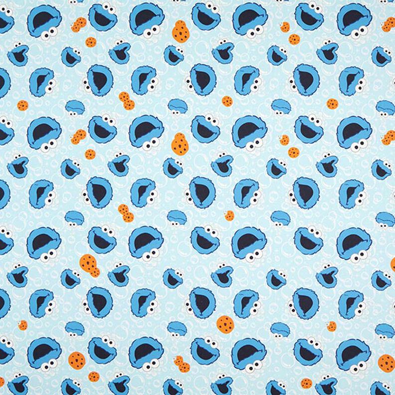 Tecido para decoração Cretone Monstro das Bolachas | CPLG – azul bebé/azul real,  image number 1