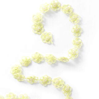 Fita de organza Flores [25 mm] – verde pastel, 
