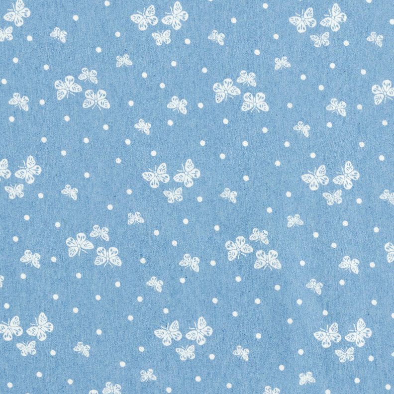 Chambray Pintas e borboletas – azul claro/branco sujo,  image number 1