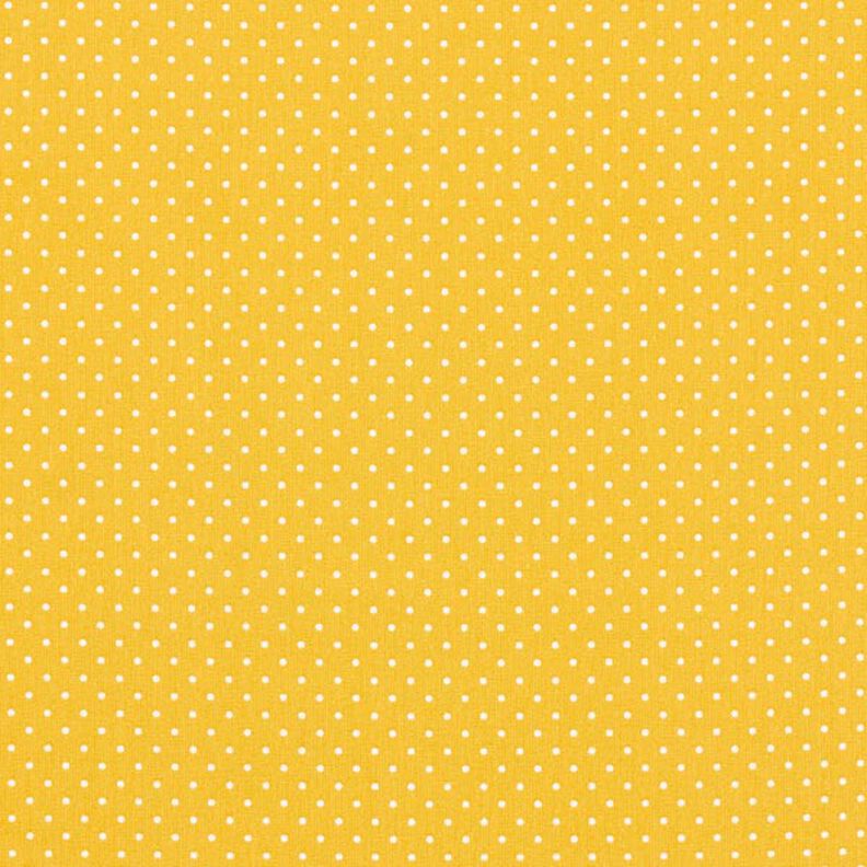 Popelina de algodão pintas pequenas – mostarda/branco,  image number 1
