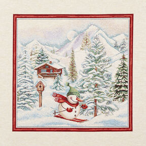 Painel decorativo Gobelina Boneco de neve – carmin/bege claro, 