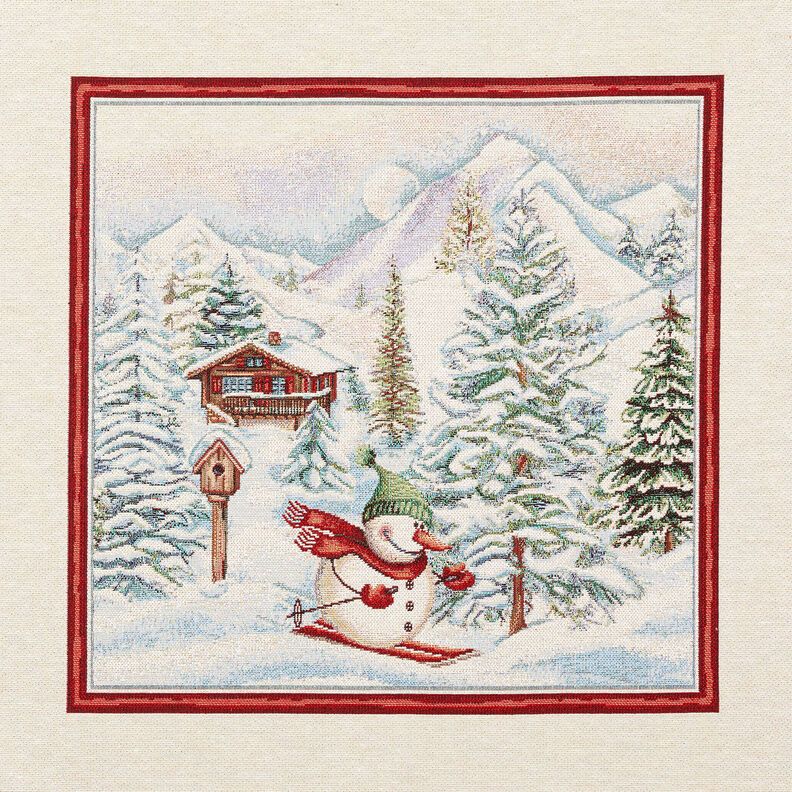 Painel decorativo Gobelina Boneco de neve – carmin/bege claro,  image number 1